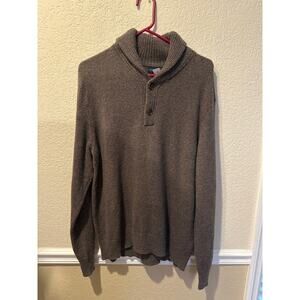 ⭐️ Men’s J.Crew Brown Quarter Button Lambs Wool Blend Sweater Size XL Preppy